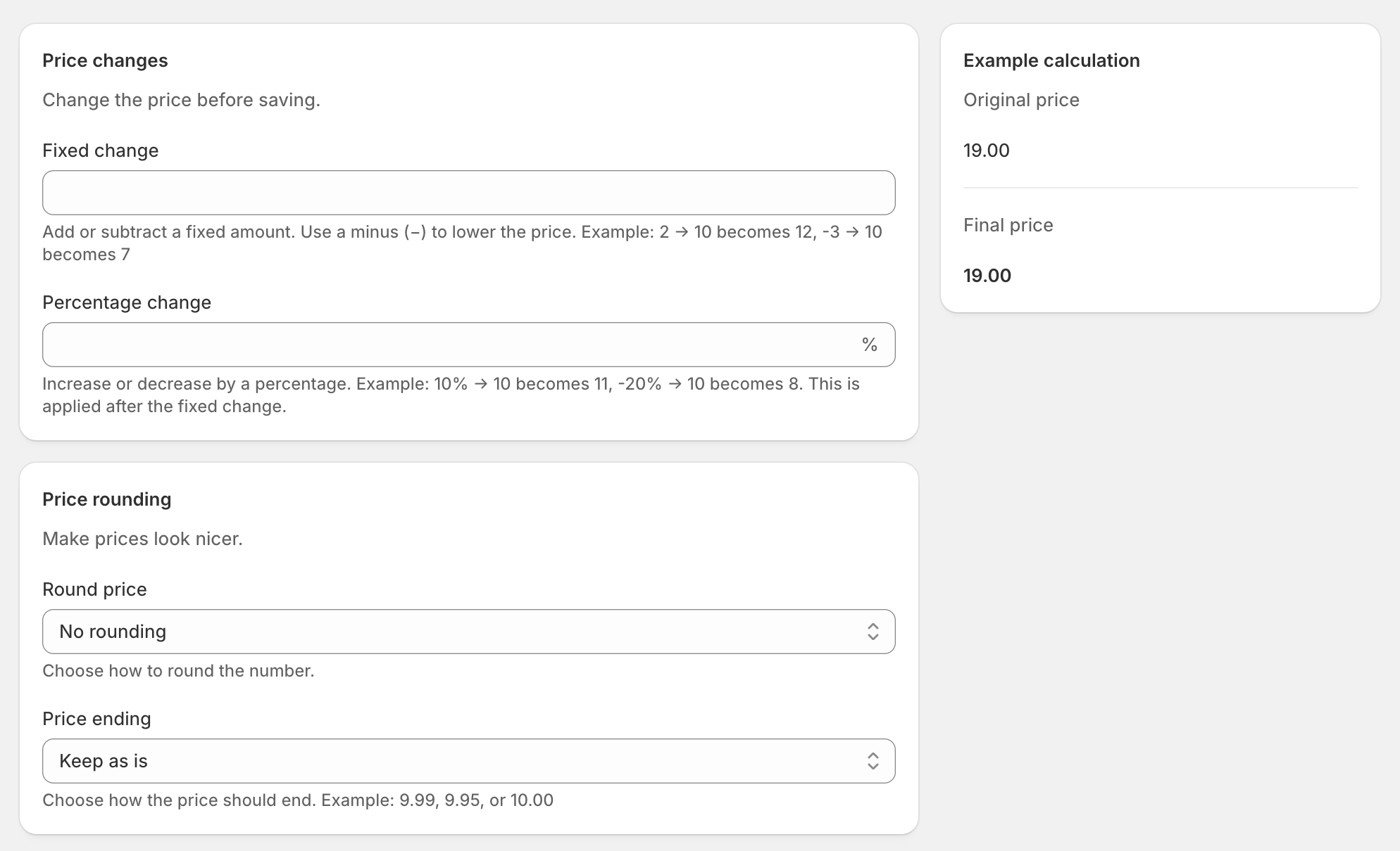 Simple CSV advanced pricing rules for markups, rounding and price endings